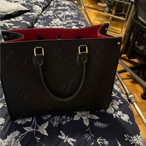 Louis Vuitton Black Tote with Red Interior